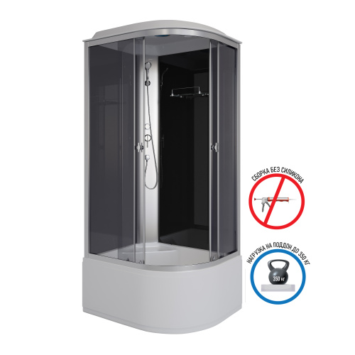 Душевая кабина Niagara Eco E90/80/40L/TN 90х80 асимметричная с крышей ориентация левая